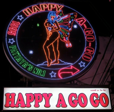 happy neon sign